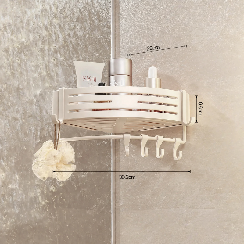 Triangular Bathroom Corner Shelf with Suction Cups