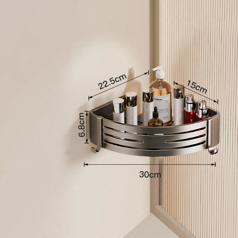 Triangular Bathroom Corner Shelf with Suction Cups
