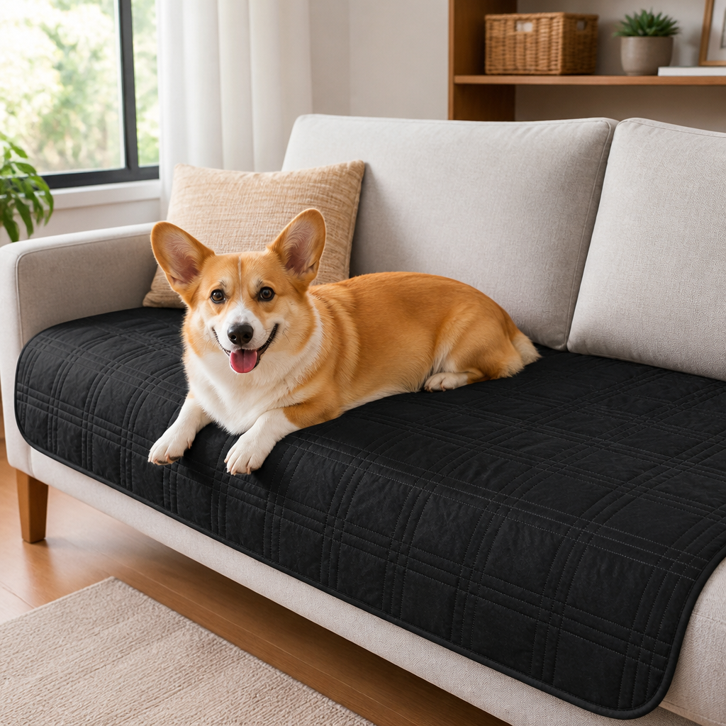 Water-Repellent Non-Slip Checkered Sofa Cover