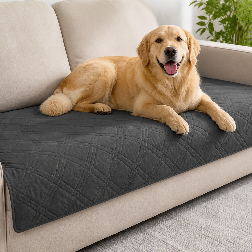 Water-Repellent Non-Slip Checkered Sofa Cover