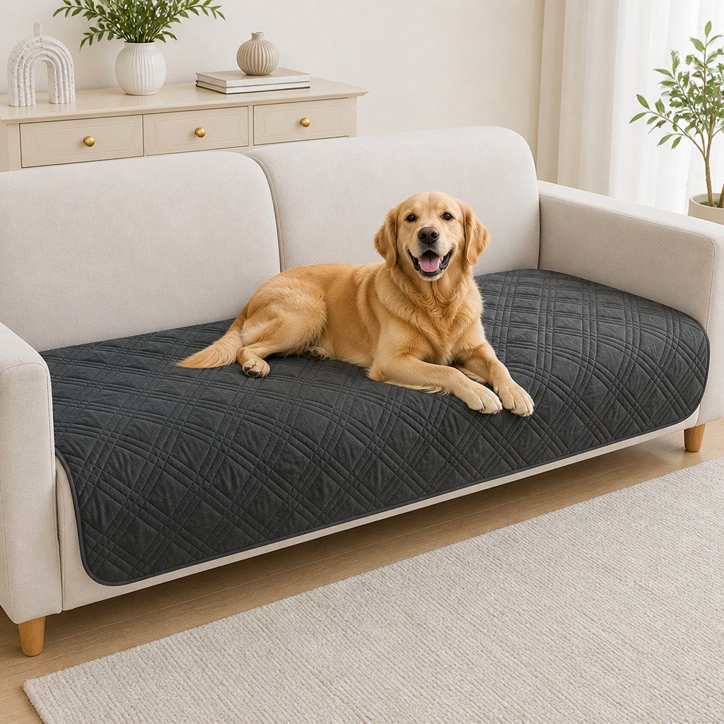 Water-Repellent Non-Slip Checkered Sofa Cover