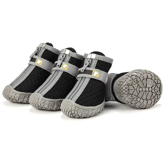 Waterproof and Breathable Dog Paw Boots with Non-Slip Sole for Outdoor Use - Pack of 4