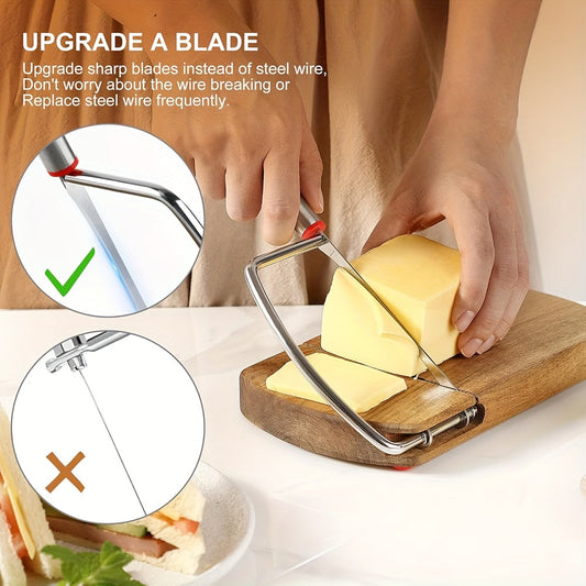 Wire Cheese Slicer with Board Base for Even Slices