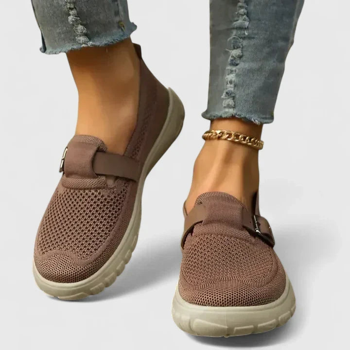 Women's Arch-Support Loafers with Adjustable Strap and Non-Slip Sole
