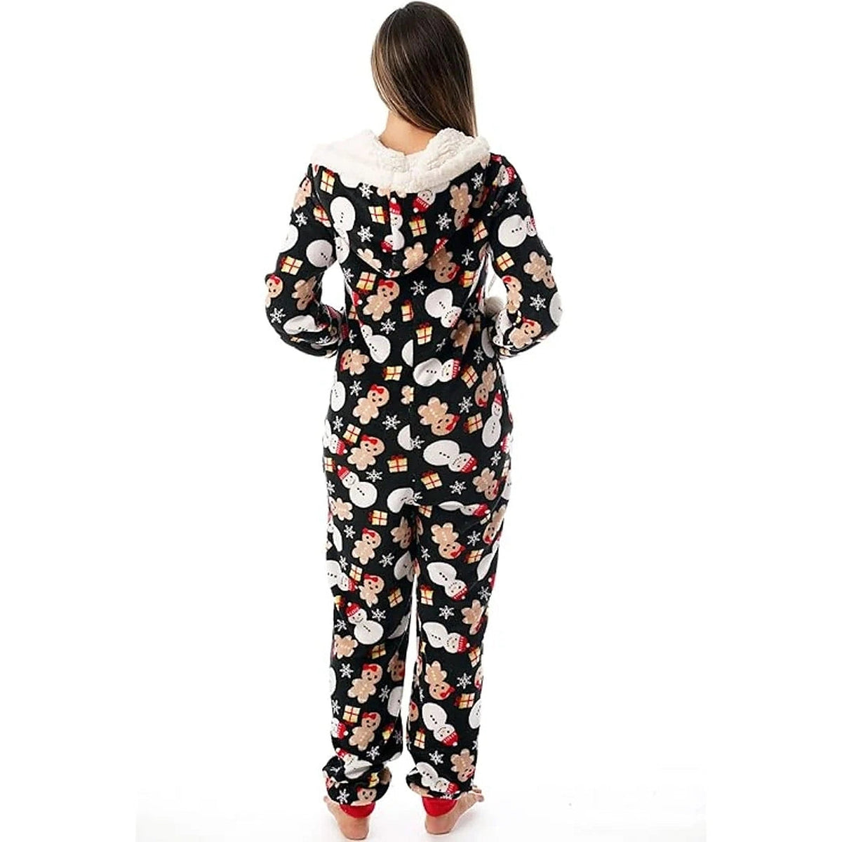 Women's Christmas Onesie - Soft Hooded Zip-Up Loungewear