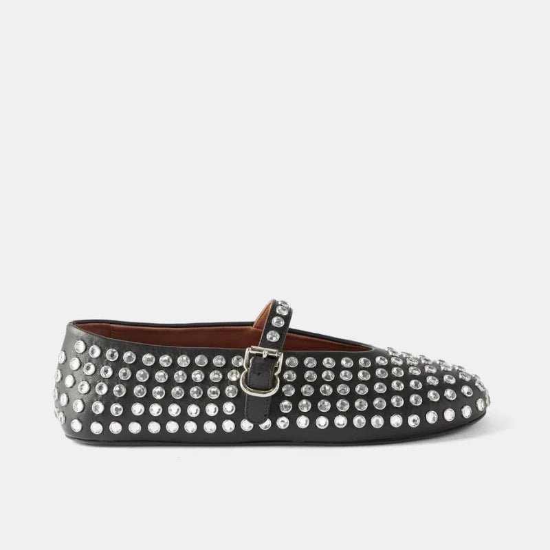 Women's Crystal Rhinestone Mary Jane Shoes with Buckle Strap