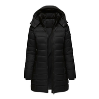Women's Mid-Length Hooded Quilted Parka - Warm Winter Coat