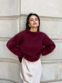 Women's Mohair Sweater - Soft Fluffy Knit Wool Sweater