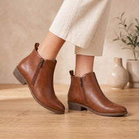 Women's Orthopedic Side-Zip Low-Heel Ankle Boots