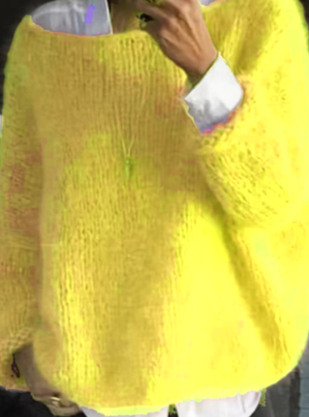 Women's Oversized Fuzzy Knit Long-Sleeve Pullover Sweater