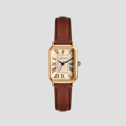Women's Square Watch with Leather Strap - Classic Elegance and Everyday Charm