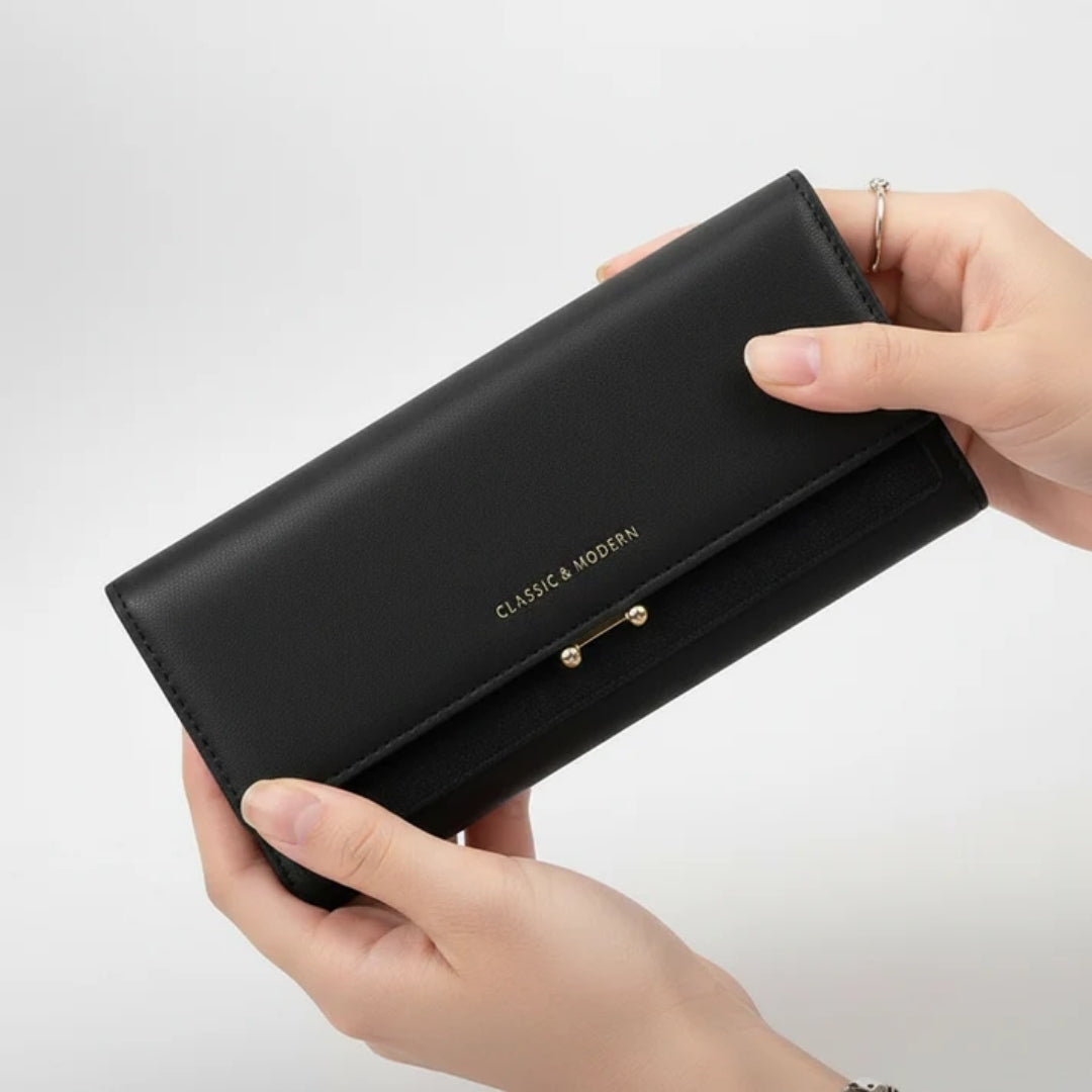 Women's Wallet - Spacious Design with Phone Compartment and Elegant Details