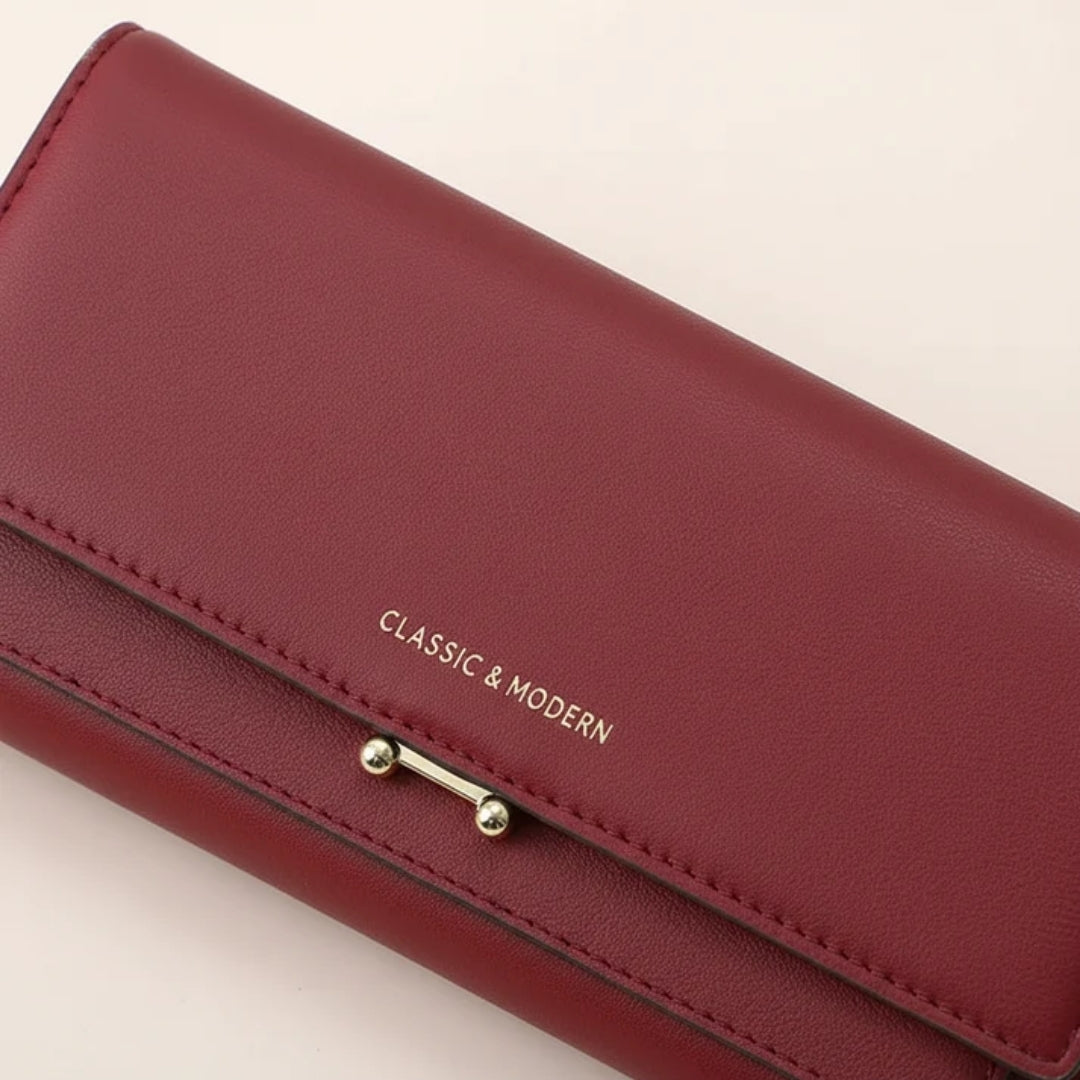 Women's Wallet - Spacious Design with Phone Compartment and Elegant Details