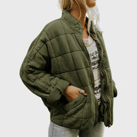 Women's Zip-Up Quilted Stand-Collar Puffer Jacket
