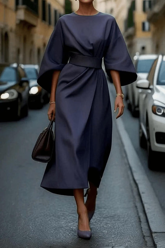 Image of Women's Belted A-Line Midi Dress