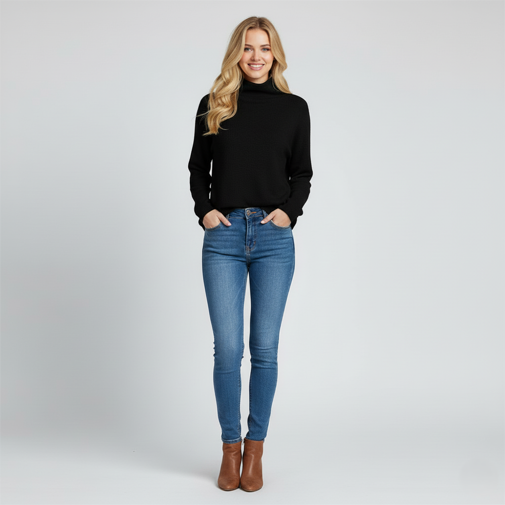 Image of Women's Fitted Ribbed Knit Turtleneck Sweater