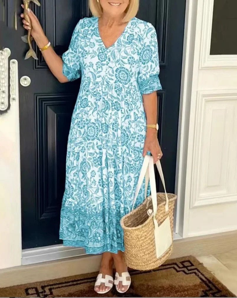 Image of Women's Floral A-Line Midi Dress