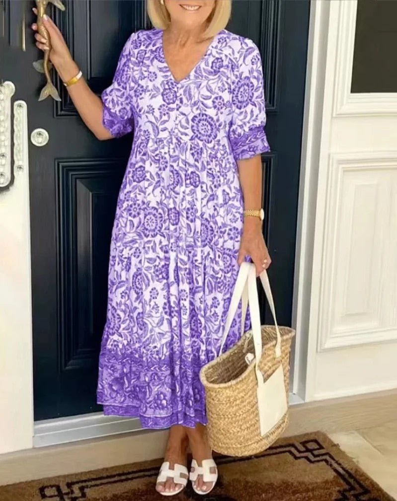 Image of Women's Floral A-Line Midi Dress