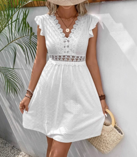 Image of Women's Flutter Sleeve A-Line Mini Dress