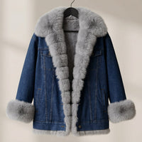 Women's Fur Collar Denim Jacket