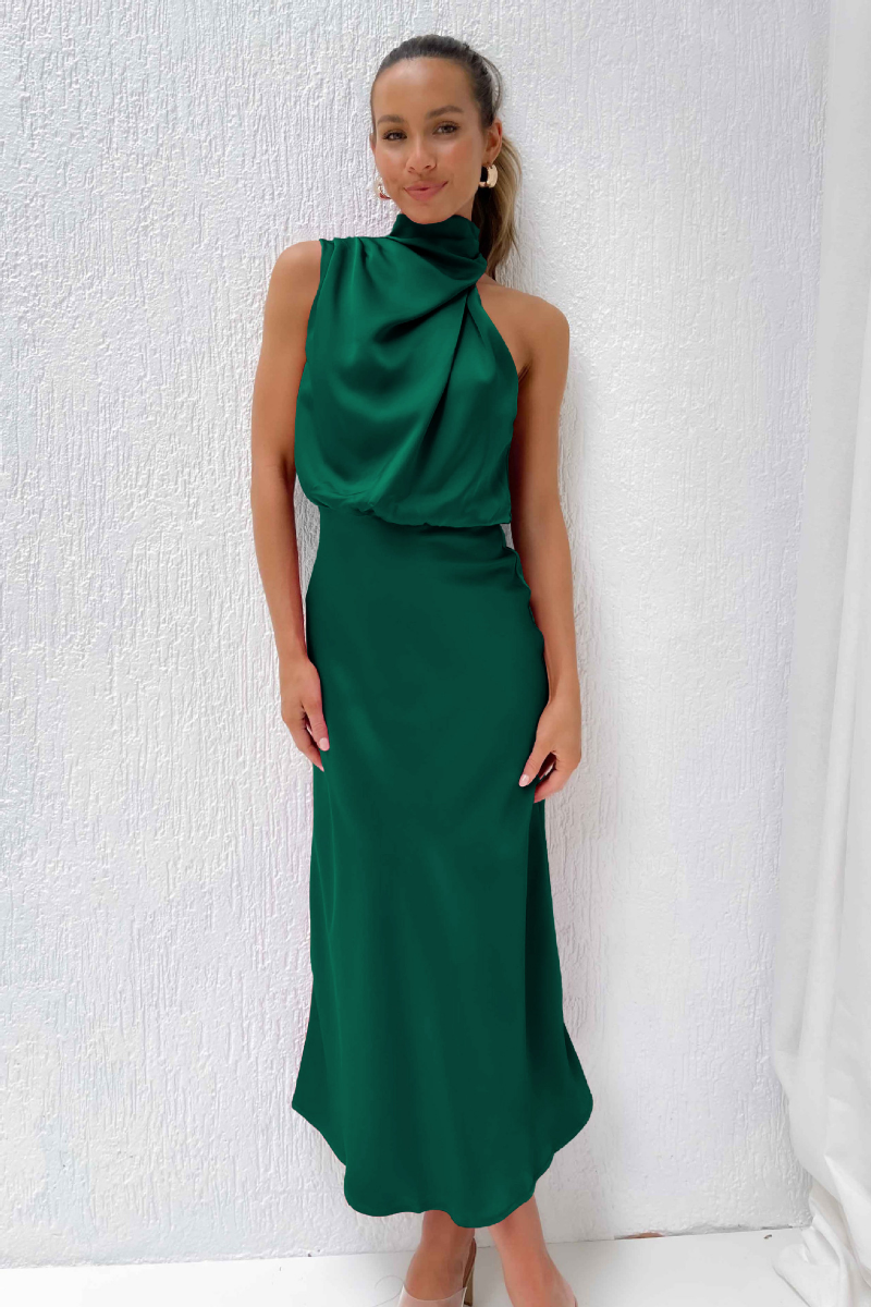 Image of Women's Halter A-Line Midi Dress