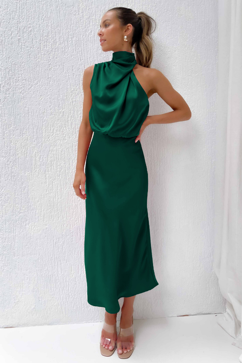 Image of Women's Halter A-Line Midi Dress