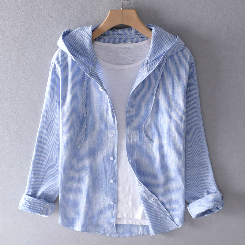 Image of Women's Hooded Button-Down Blouse