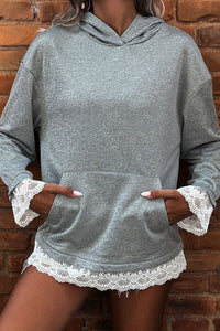 Women's Lace Trim Hoodie