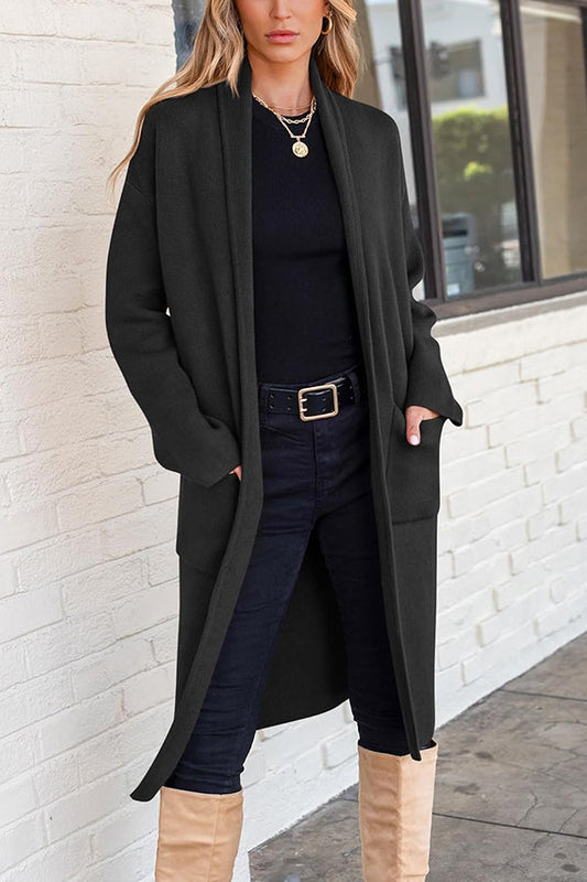 Image of Women's Long Open Front Cardigan Jacket