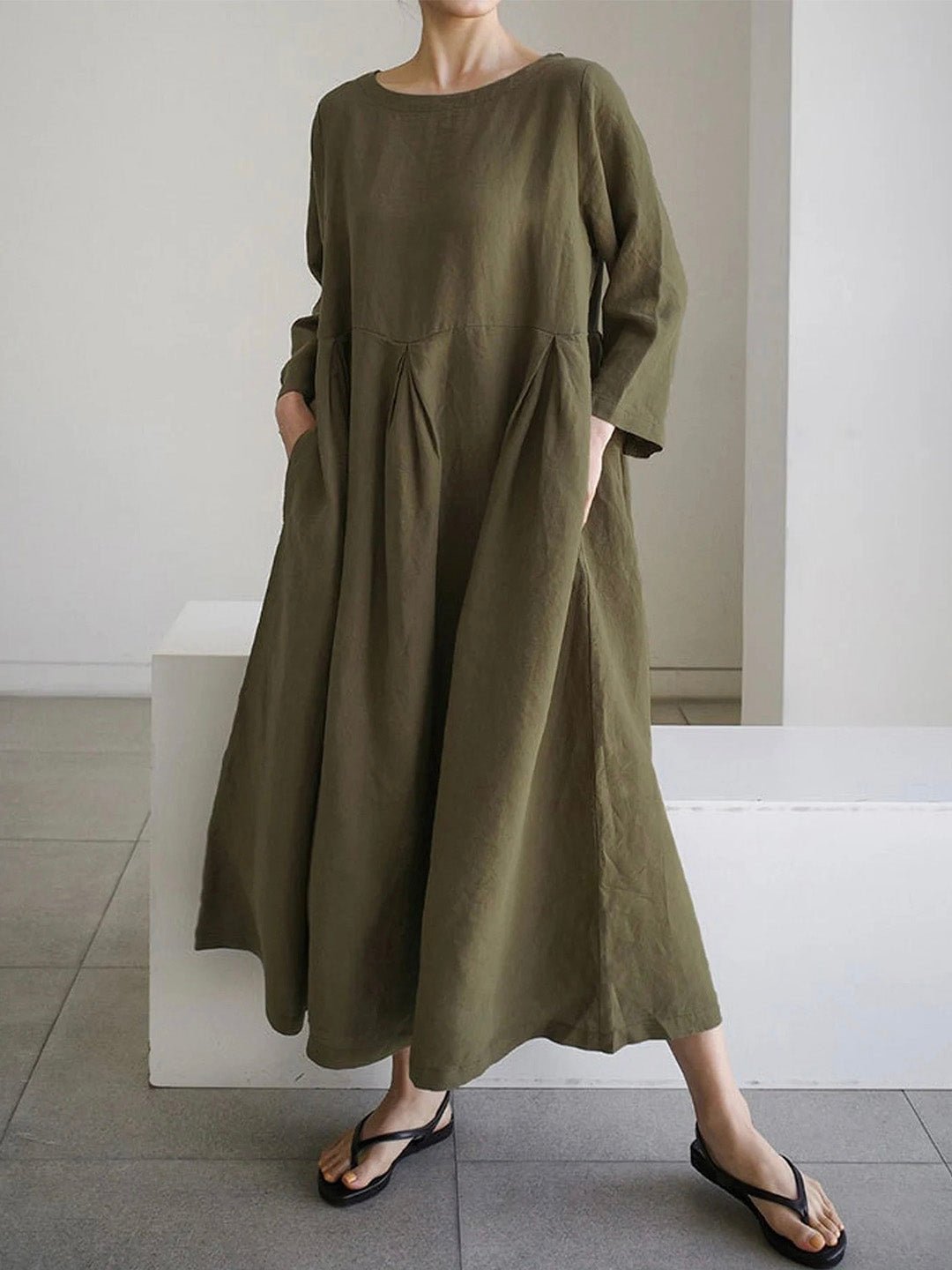 Image of Women's Long Sleeve A-Line Maxi Dress
