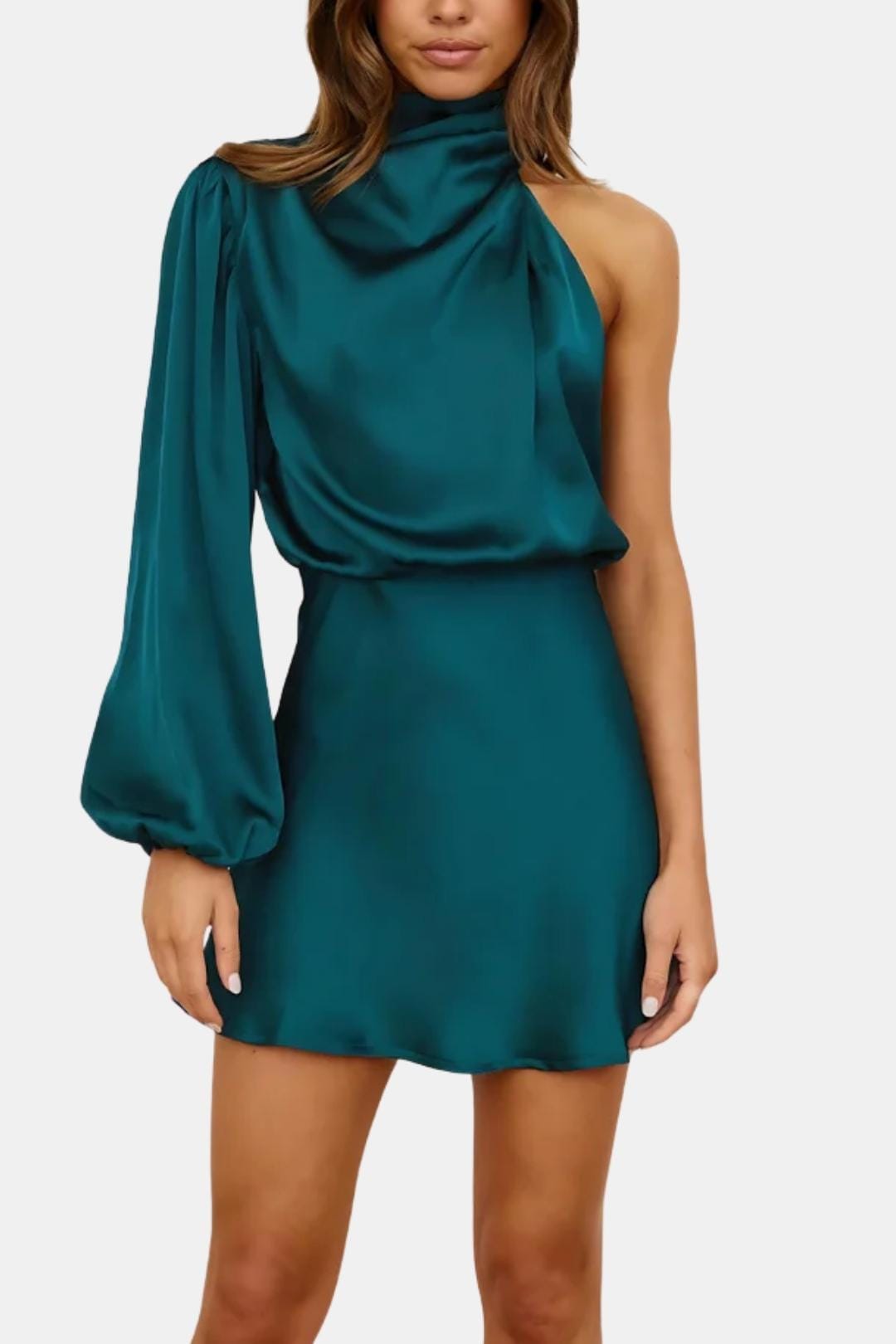 Image of Women's One Shoulder Cocktail Mini Dress