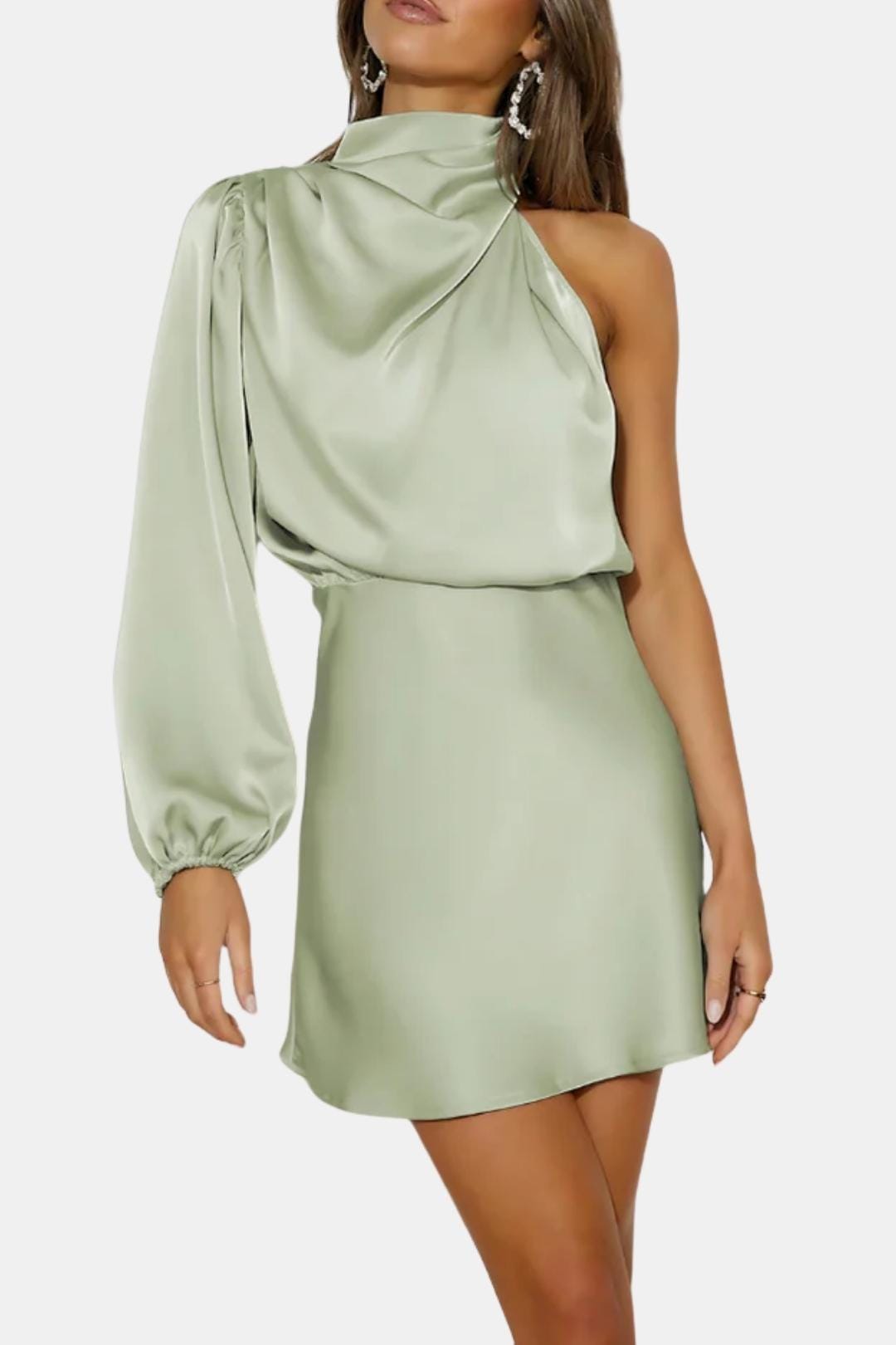 Image of Women's One Shoulder Cocktail Mini Dress