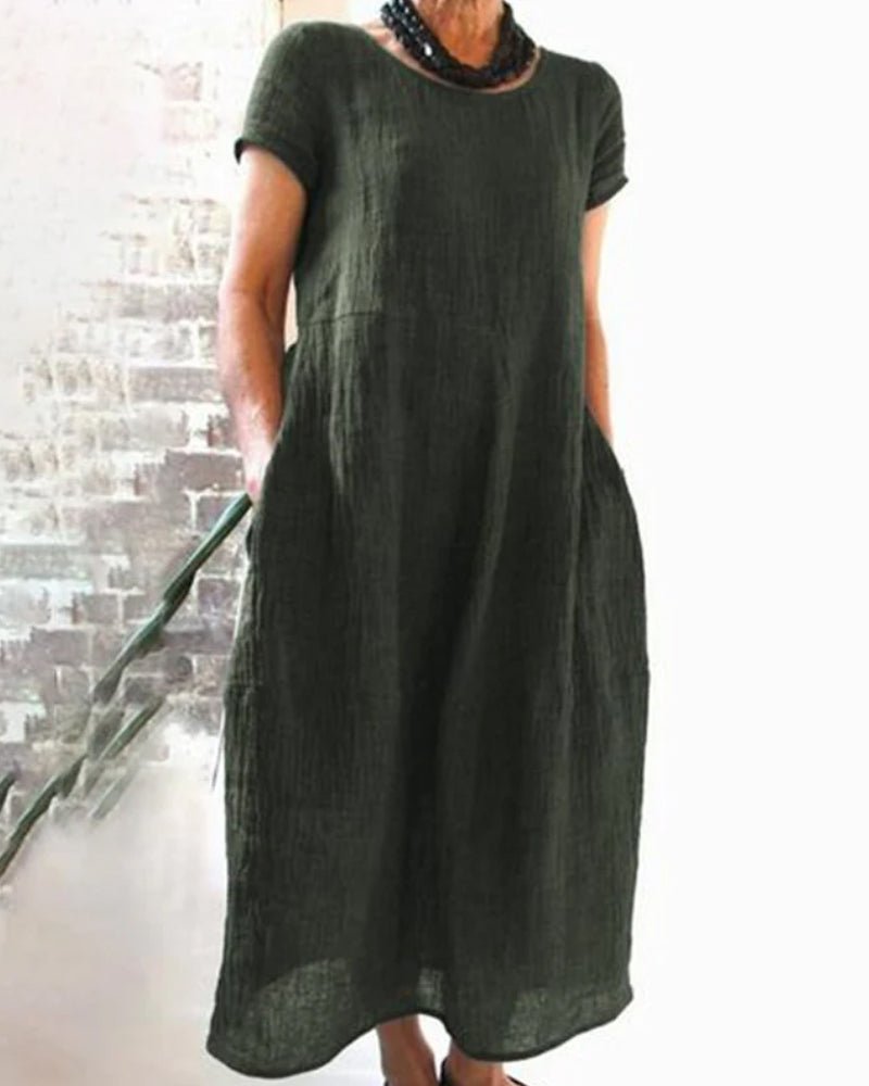 Image of Women's Pocket A-Line Midi Dress