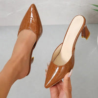 Women's Pointed Toe Heeled Mules