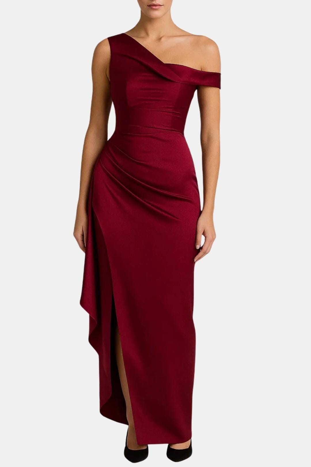 Image of Women's Slit Off-the-Shoulder Maxi Dress