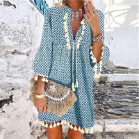 Boho Tassel Mini Dress