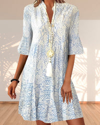 Boho Floral A Line Mini Dress