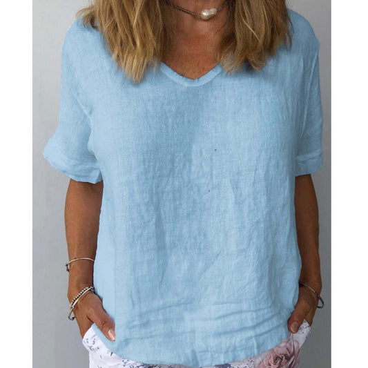 Image of Women's V-Neck Short Sleeve Top