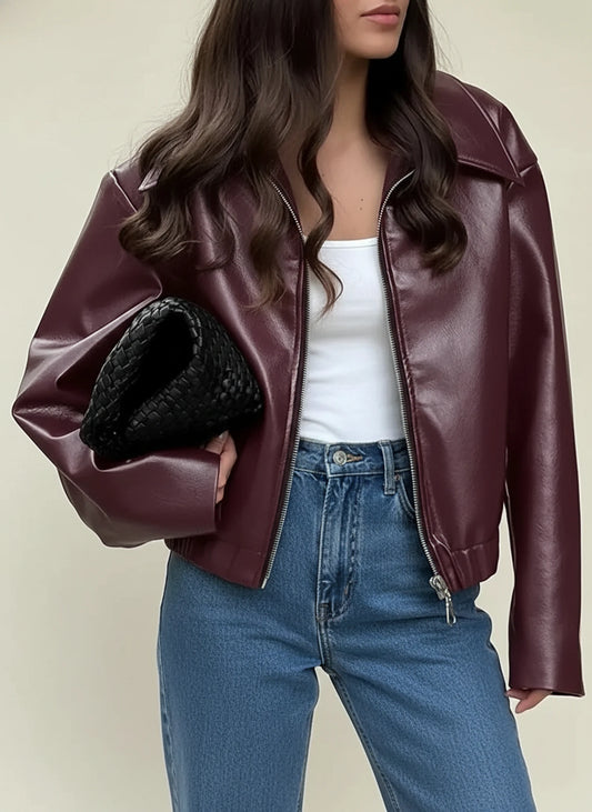 Women's Collared Cropped Jacket