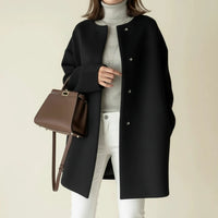 Women's Minimalist Collarless Winter Coat