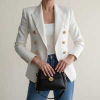 Women's Double-Breasted Tailored Blazer Jacket