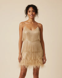 Elegant Sequin Fringe Cocktail Mini Dress