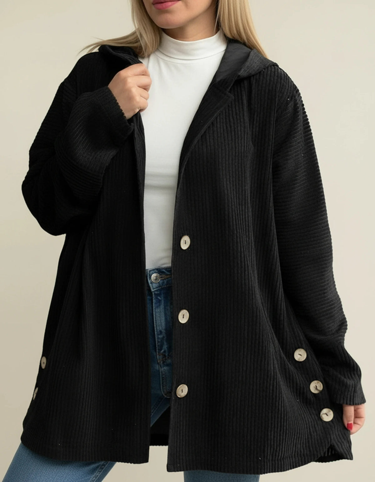 Women's Hooded Mid-Length Jacket