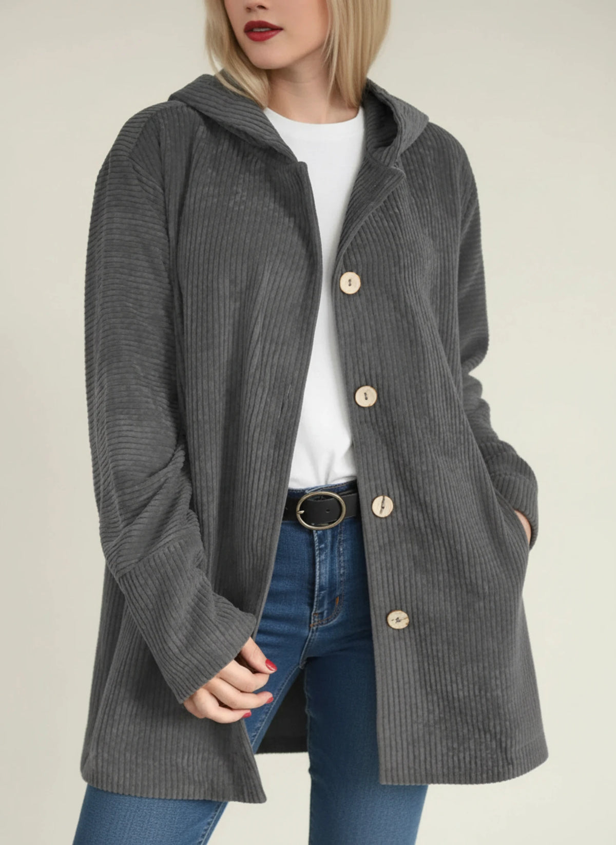 Women's Hooded Mid-Length Jacket