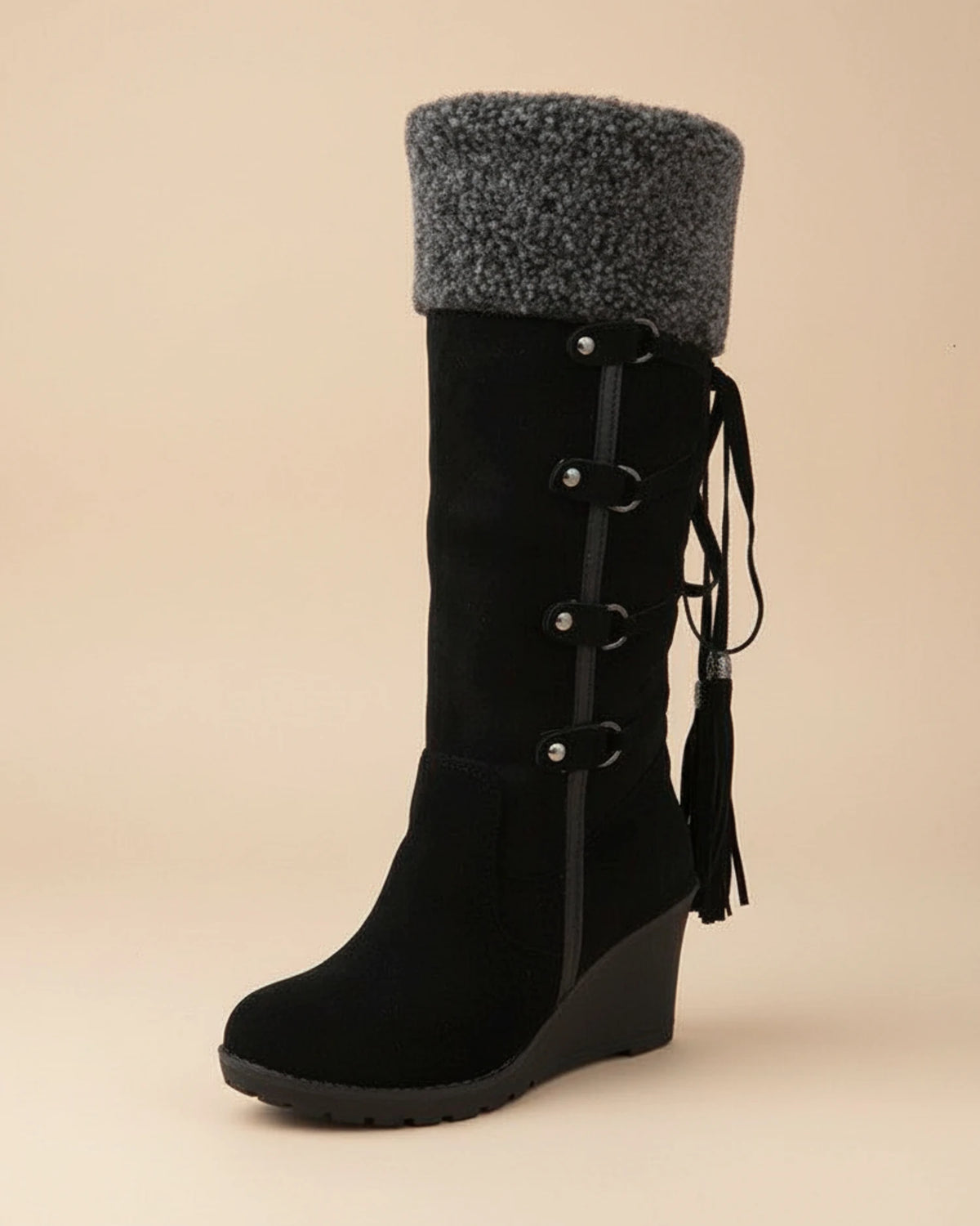 Women's Knee-High Winter Wedge Boots