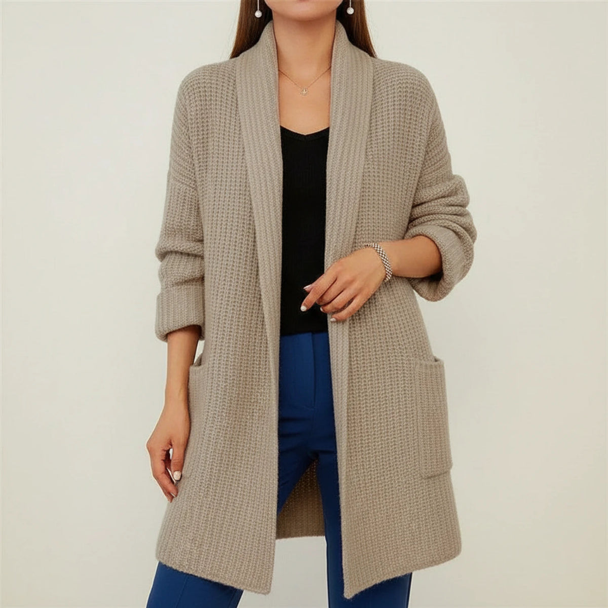 Women's Oversized Open Front Cardigan
