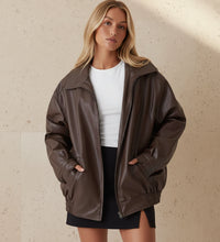 Women's Oversized Zip-Up Bomber Jacket