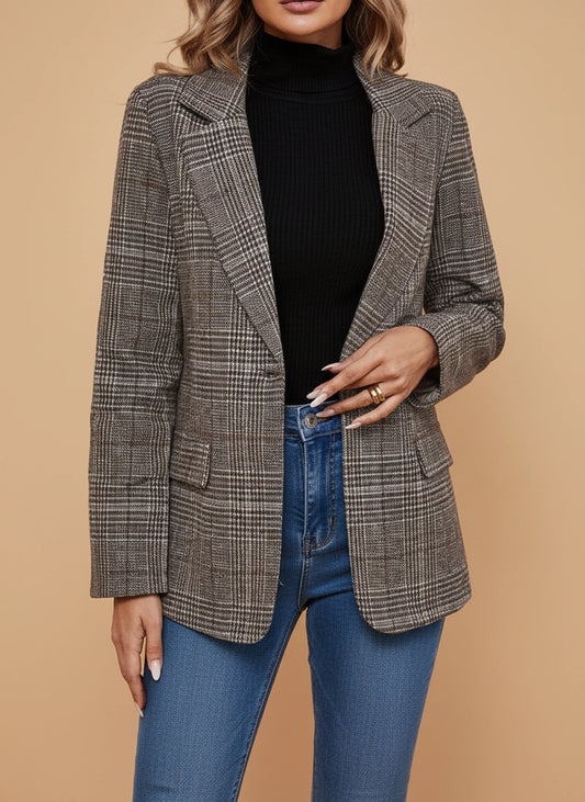 Women's Casual Plaid Blazer