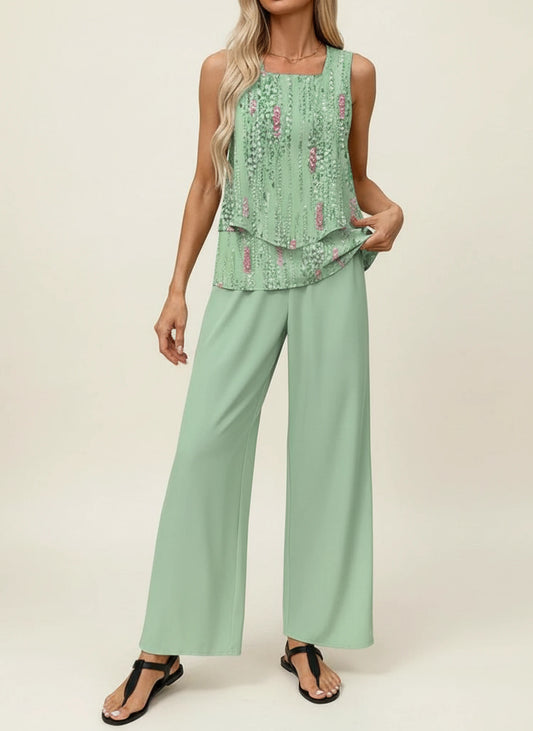 Women's Sleeveless Pant Set