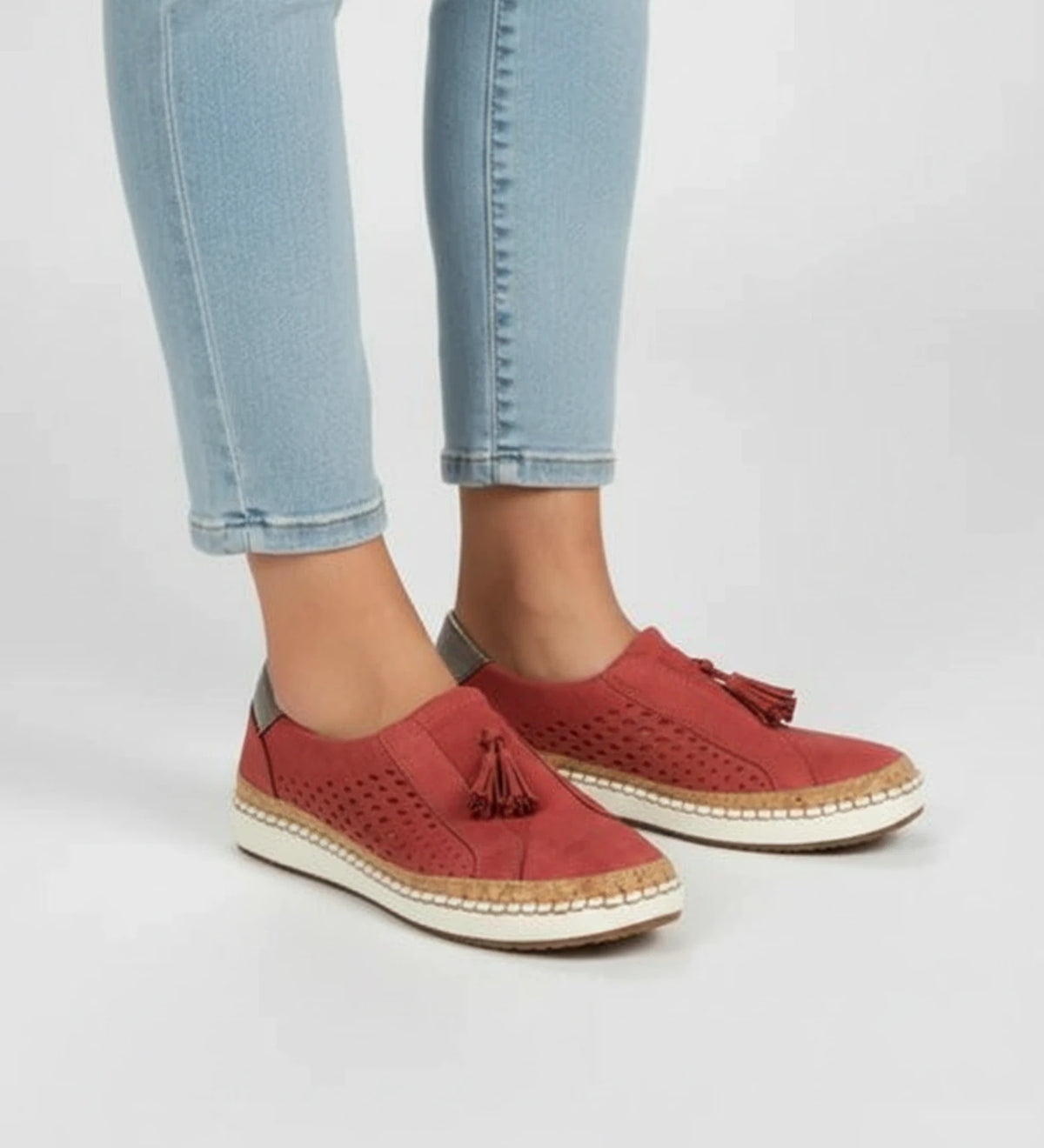 Women's Slip-On Perforated Tassel Loafer Sneaker image